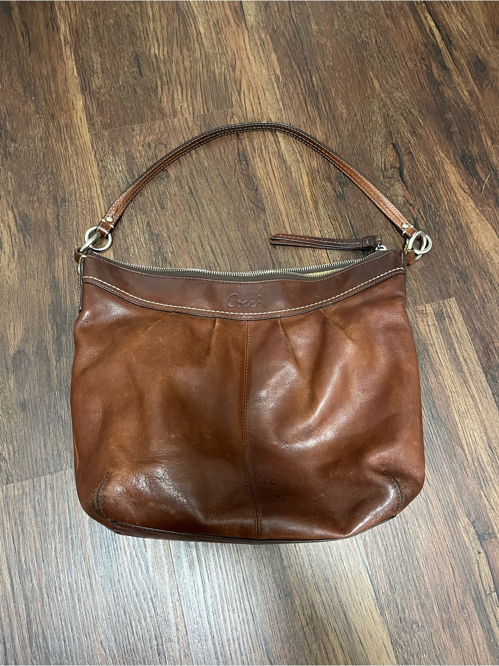 Vintage Coach Brown Leather Hobo Shoulder Bag